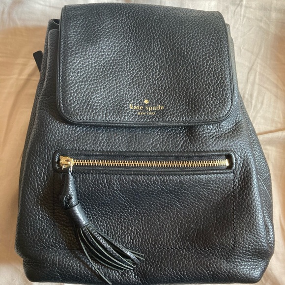 SOLD ‼️ KATE SPADE Black Leather Chester Street Backpack - Picture 2 of 13